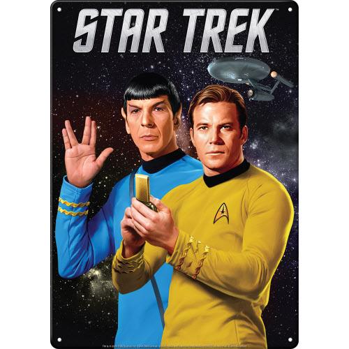 Star Trek poster featuring two characters with a spaceship in the background