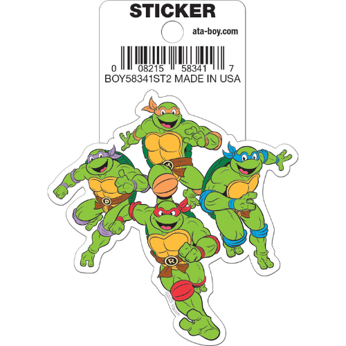 Four cartoon turtles on a white backing card with 'ata-boy.com' branding.