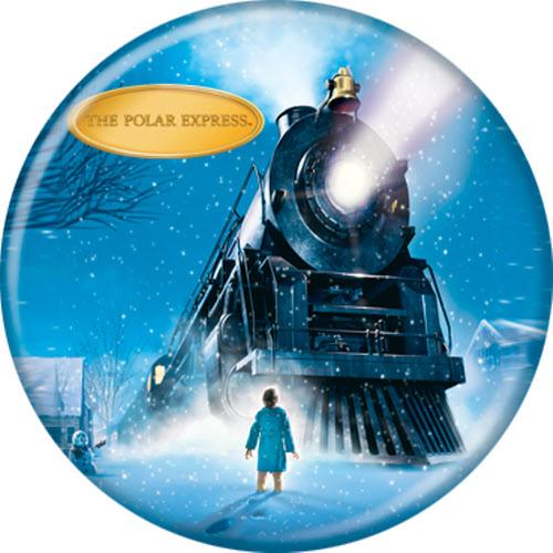 The Polar Express™ Train and Logo Button 1.25" Round