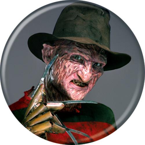 A Nightmare on Elm Street™ Freddy on Grey Button 1.25" Round