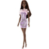 Barbie Glitz Doll Dress Dark Brown Hair with Purple Metallic Dress