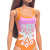 Beach Barbie Doll - Tropical Pink and Orange Swimsuit
