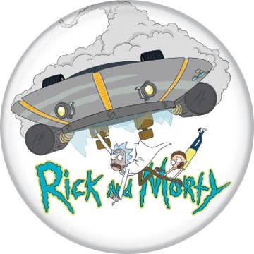 Rick and Morty Flying Upside Down Button 1.25" Round