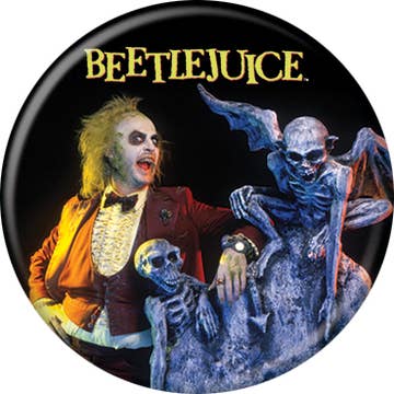 Beetlejuice™ Tombstone Button 1.25" Round